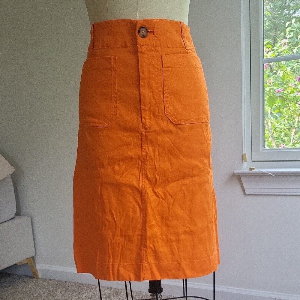 Maeve Vibrant Orange Pencil Skirt